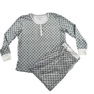 Nautica Womens Pajama Set Size XL Gray Pink Soft Velour Pockets